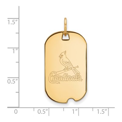 St. Louis Cardinals Gold-Plated Sterling Silver Small Dog Tag Pendant – view 2