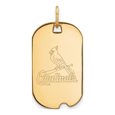 St. Louis Cardinals Gold-Plated Sterling Silver Small Dog Tag Pendant