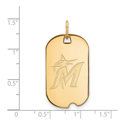 Miami Marlins Gold-Plated Sterling Silver Dog Tag Pendant – view 2