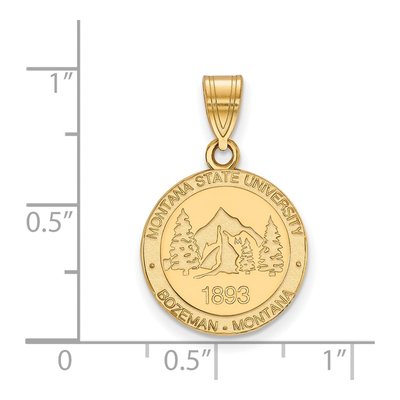 Montana State University Gold-Plated Sterling Silver Medium Crest Pendant – view 2