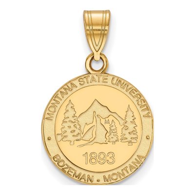 Montana State University Gold-Plated Sterling Silver Medium Crest Pendant