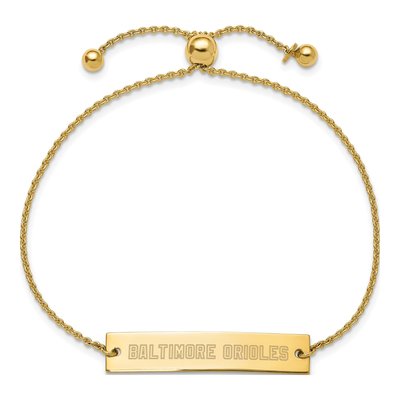 Baltimore Orioles Gold-Plated Sterling Silver Adjustable Bracelet – view 2