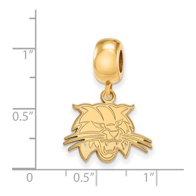 Ohio University Gold-Plated Sterling Silver Small Bobcat Dangle Bead – view 3