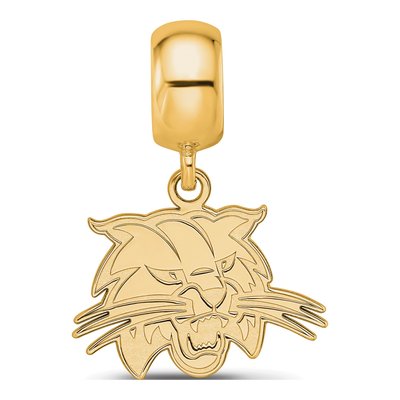 Ohio University Gold-Plated Sterling Silver Small Bobcat Dangle Bead – view 4
