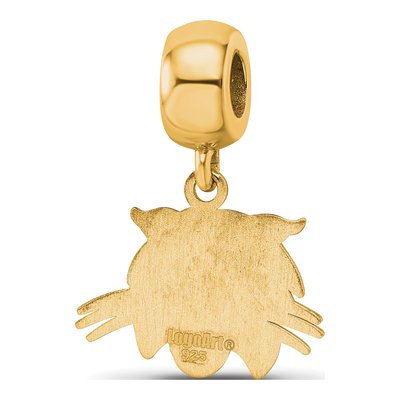 Ohio University Gold-Plated Sterling Silver Small Bobcat Dangle Bead – view 5