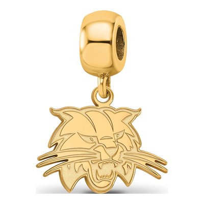 Ohio University Gold-Plated Sterling Silver Small Bobcat Dangle Bead