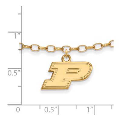 Purdue University Gold-Plated Sterling Silver Extra Small Letter P Anklet – view 2