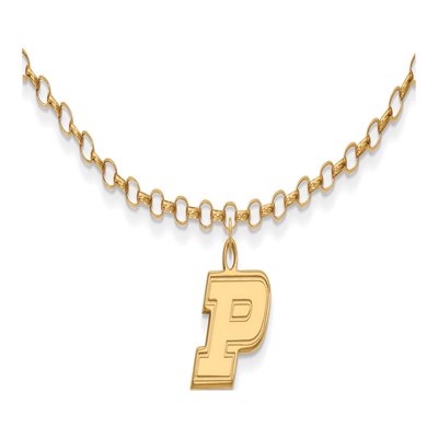 Purdue University Gold-Plated Sterling Silver Extra Small Letter P Anklet