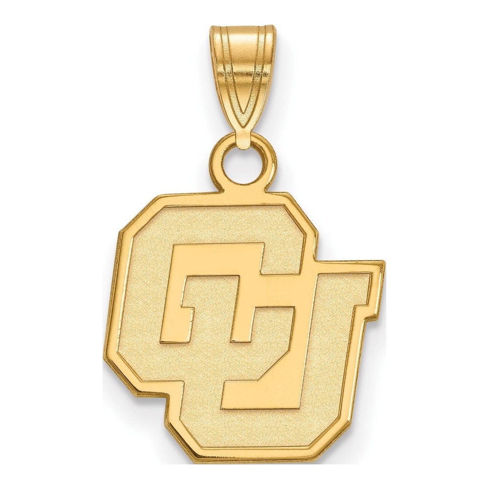 Sterling Silver Gold-Plated Logoart University Of Colorado C-U Small Pendant