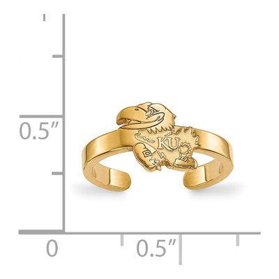 University of Kansas Gold-Plated Sterling Silver Jayhawk Toe Ring – view 5