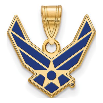 United States Air Force Academy Gold-Plated Sterling Silver U.s Air Enameled Pendant