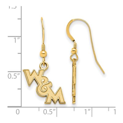 College of William & Mary Gold-Plated Sterling Silver Wire Earrings – view 2