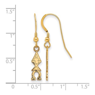 Alpha Chi Omega Gold-Plated Sterling Silver Sorority Earrings – view 2