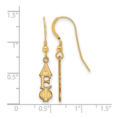 Alpha Epsilon Phi Gold-Plated Sterling Silver Sorority Letter Earrings – view 2