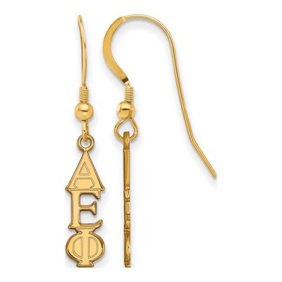 Alpha Epsilon Phi Gold-Plated Sterling Silver Sorority Letter Earrings