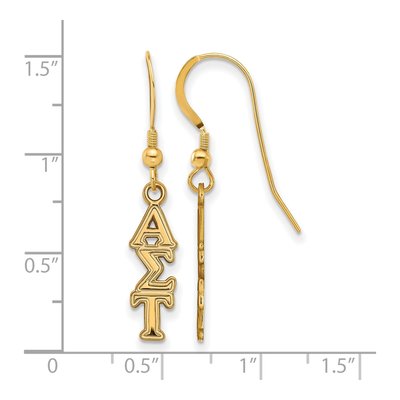 Alpha Sigma Tau Gold-Plated Sterling Silver Sorority Letter Earrings – view 2