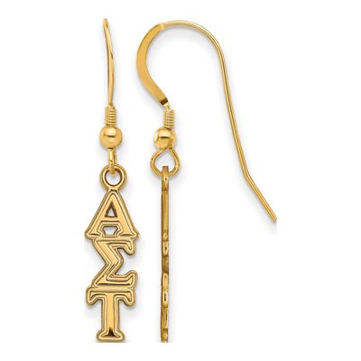 Alpha Sigma Tau Gold-Plated Sterling Silver Sorority Letter Earrings