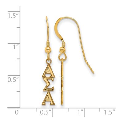 Alpha Sigma Alpha Gold-Plated Sterling Silver Sorority Earrings – view 2