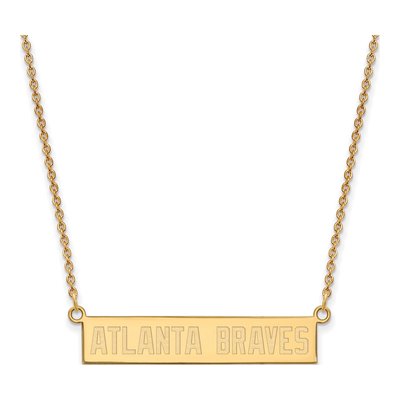 Atlanta Braves Gold-Plated Sterling Silver Bar Necklace