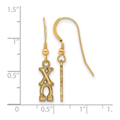 Chi Omega Gold-Plated Sterling Silver Sorority Letters Earrings – view 2