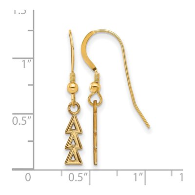 Delta Delta Delta Gold-Plated Sterling Silver Sorority Earrings – view 2