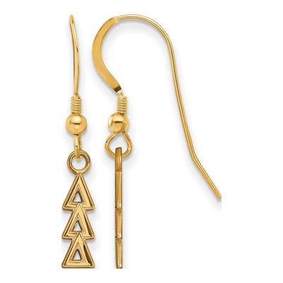 Delta Delta Delta Gold-Plated Sterling Silver Sorority Earrings