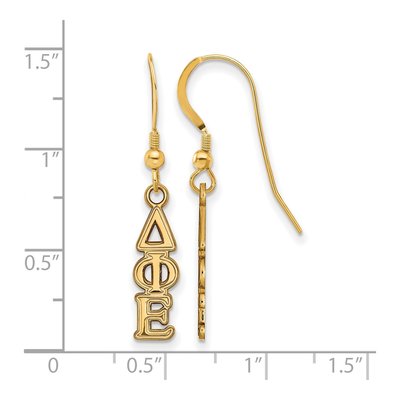 Delta Phi Epsilon Gold-Plated Sterling Silver Sorority Letter Earrings – view 2