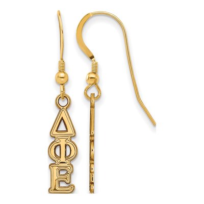 Delta Phi Epsilon Gold-Plated Sterling Silver Sorority Letter Earrings