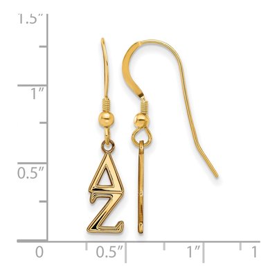 Delta Zeta Gold-Plated Sterling Silver Sorority Letters Earrings – view 2
