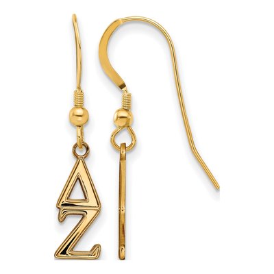 Delta Zeta Gold-Plated Sterling Silver Sorority Letters Earrings