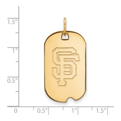 San Francisco Giants Gold-Plated Sterling Silver SF Small Dog Tag Pendant – view 2