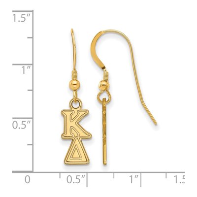 Kappa Delta Gold-Plated Sterling Silver Extra Sorority Greek Letters Small Earrings – view 2