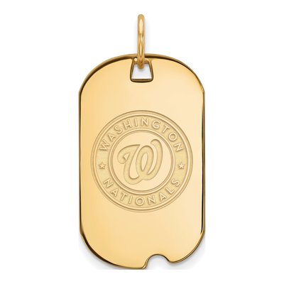 Washington Nationals Gold-Plated Sterling Silver Dog Tag Pendant