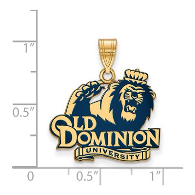 Old Dominion University Gold-Plated Sterling Silver Large Enameled Pendant – view 2