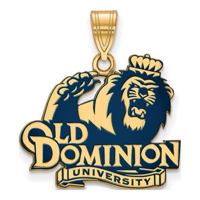 Old Dominion University Gold-Plated Sterling Silver Large Enameled Pendant