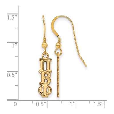 Pi Beta Phi Gold-Plated Sterling Silver Sorority Wire Earrings – view 2