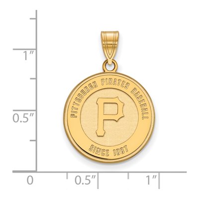 Pittsburgh Pirates Gold-Plated Sterling Silver Large Baseball Pendant – view 2