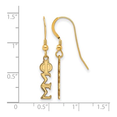 Phi Sigma Sigma Gold-Plated Sterling Silver Wire Earrings – view 2