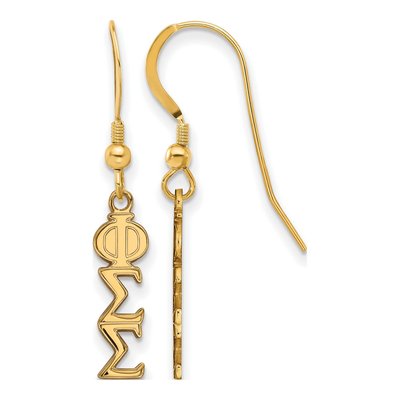 Phi Sigma Sigma Gold-Plated Sterling Silver Wire Earrings