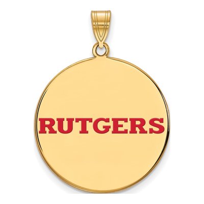Rutgers University Gold-Plated Sterling Silver Extra Large Enamel Disc Pendant