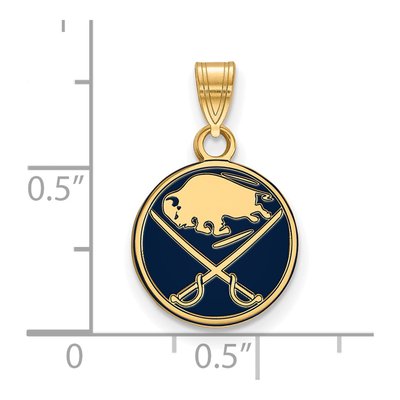 Buffalo Sabres Gold-Plated Sterling Silver Small Enameled Pendant – view 2