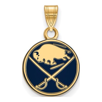 Buffalo Sabres Gold-Plated Sterling Silver Small Enameled Pendant
