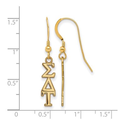 Sigma Delta Tau Gold-Plated Sterling Silver Earrings – view 2