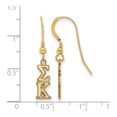 Sigma Kappa Gold-Plated Sterling Silver Sorority Letter Earrings – view 2