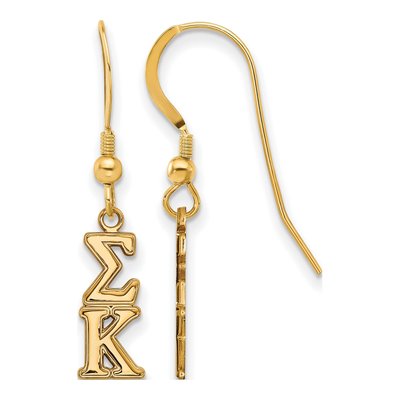 Sigma Kappa Gold-Plated Sterling Silver Sorority Letter Earrings