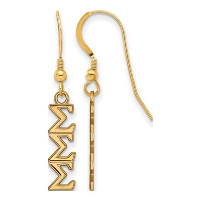 Sigma Sigma Sigma Gold-Plated Sterling Silver Tri Wire Earrings