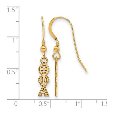 Theta Phi Alpha Gold-Plated Sterling Silver Sorority Letter Earrings – view 2