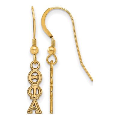 Theta Phi Alpha Gold-Plated Sterling Silver Sorority Letter Earrings