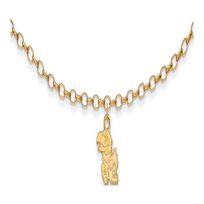University of Kansas Gold-Plated Sterling Silver Extra Small Jayhawks Anklet