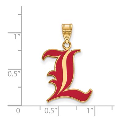 University of Louisville Gold-Plated Sterling Silver Large Letter L Pendant – view 2